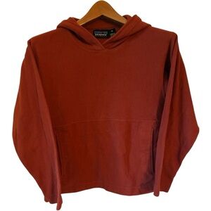 Vtg Patagonia Micro D-Luxe Orange Fleece Hoody Sweatshirt Mens Size Small
